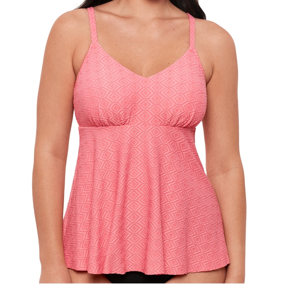 Swim Solutions Textured Underwire Swim Tankini Top